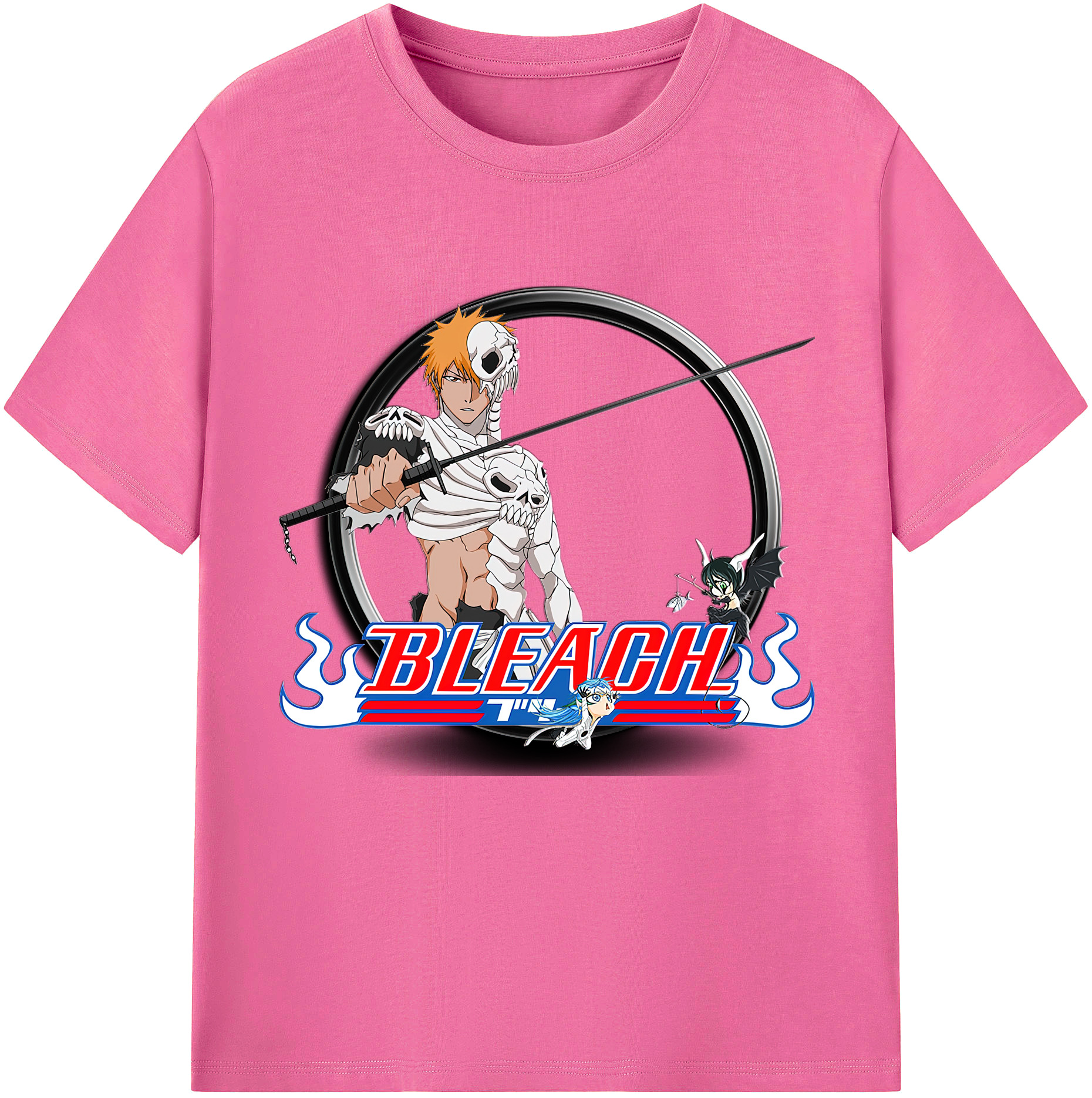 （画像用） ブリーチ 黒崎一護（くろさき いちご）BLEACH Kurosaki Ichigo レディースカジュアルプリントTシャツ（綿100％）